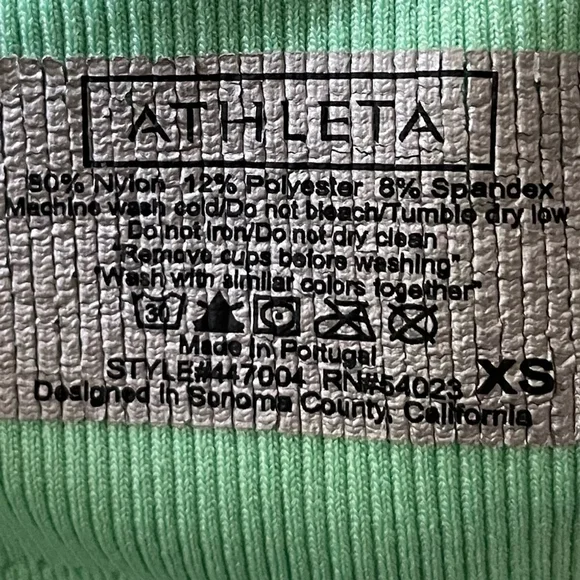 Athleta Mind Over Matter Pixel Tank XS Lily Pad Green Built In Bra Athletic Top - Picture 13 of 13